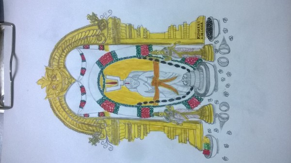 Pencil Sketch Of Sri Varaha Lakshmi Narasimha Swami Varu - DesiPainters.com