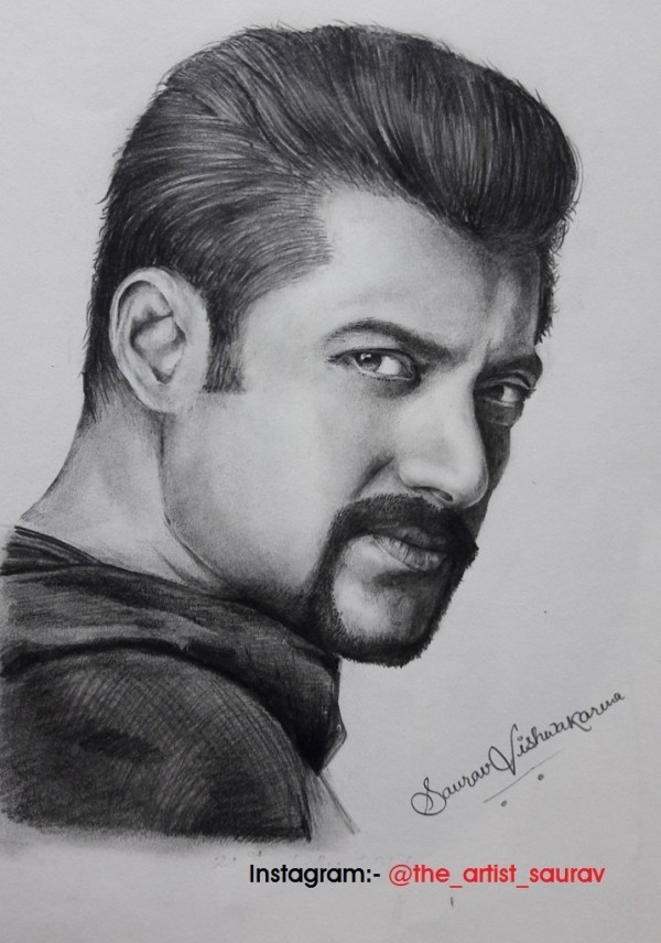 Brilliant Salman Khan Portrait From The Movie Kick - DesiPainters.com