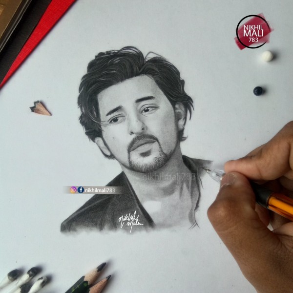 Amazing Pencil Sketch Of Darshan Rawal - DesiPainters.com