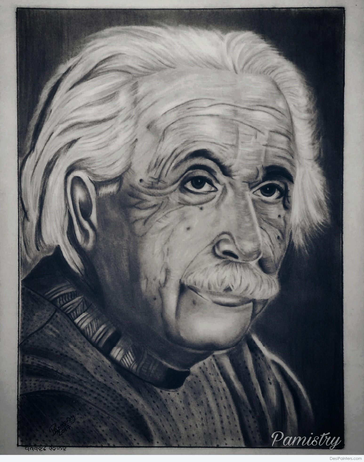 Portrait of albert einstein drawing Black and White Stock Photos & Images -  Alamy