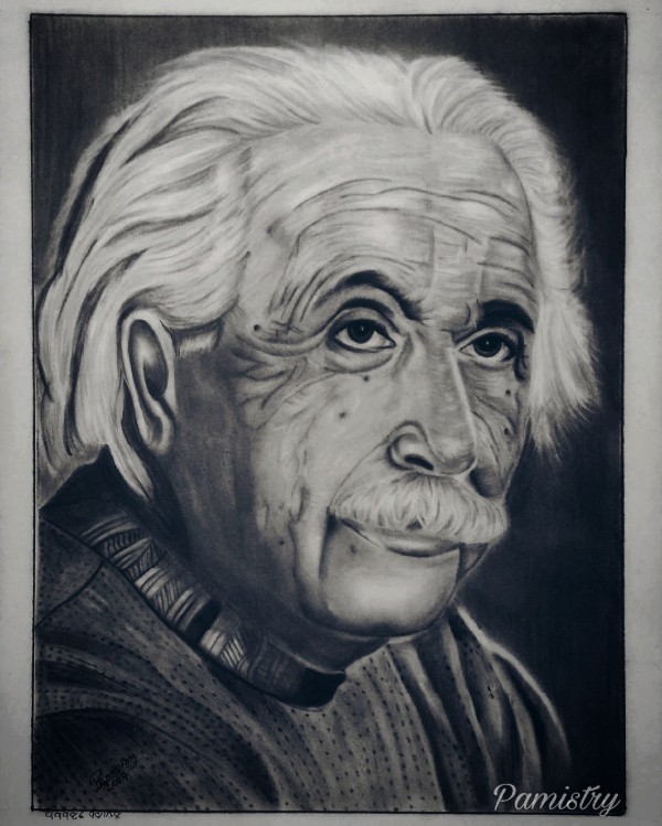 Perfect Pencil Sketch Of Albert Einstein - DesiPainters.com