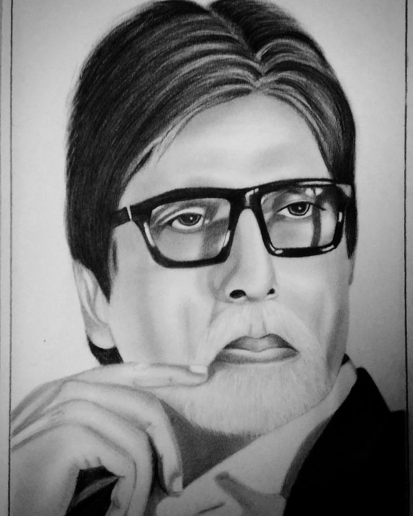 Great Pencil Sketch Of Amitabh Bachchan - DesiPainters.com