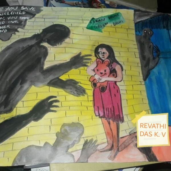 Save Girl Child Art By Revathi Das K V - DesiPainters.com