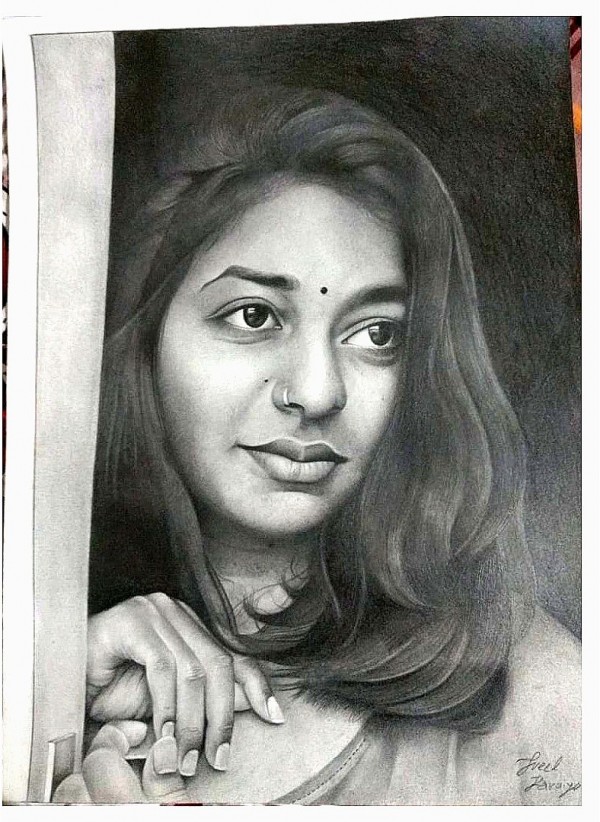 Beautiful Oil Painting Of Girl By Neel Kavaiya - DesiPainters.com