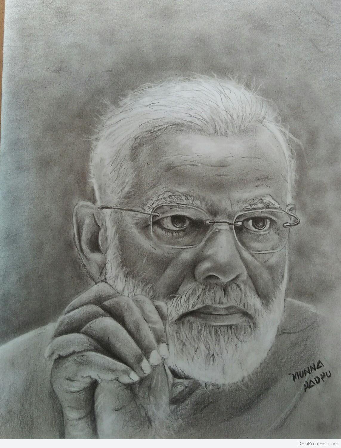 Brilliant Pencil Sketch Of PM Narendra Modi