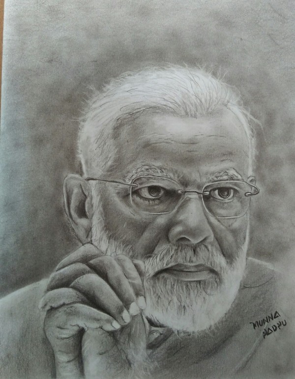 Brilliant Pencil Sketch Of PM Narendra Modi - DesiPainters.com