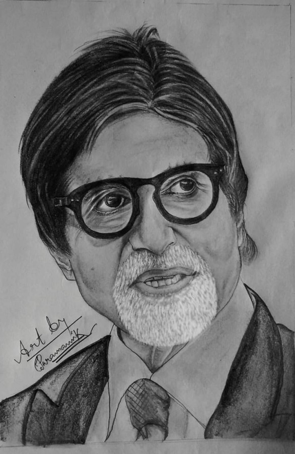 Great Pencil Sketch Of Amitabh Bachchan - DesiPainters.com