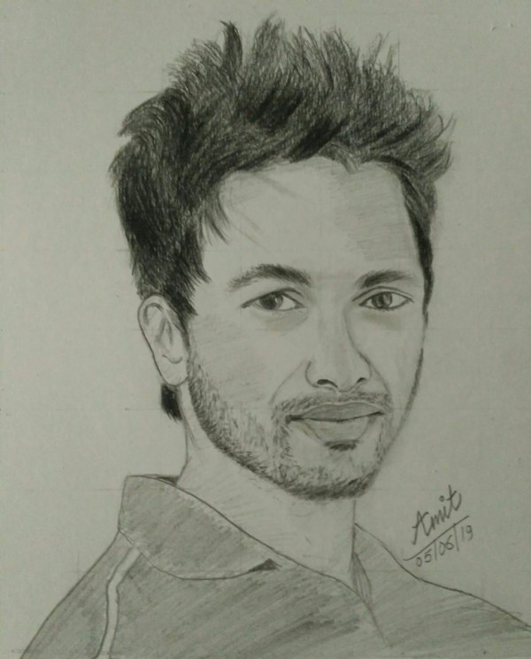 Pencil Sketch Of Bollywood Actor Shahid Kapoor - DesiPainters.com