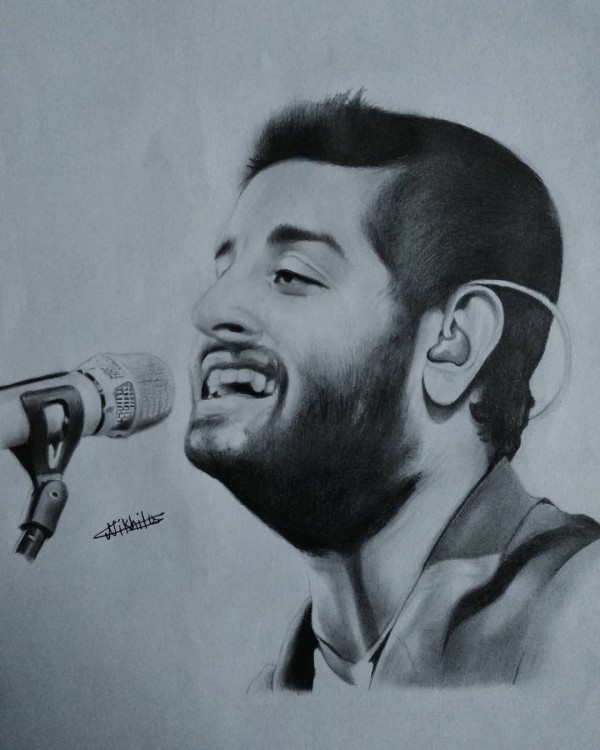 Wonderful Pencil Sketch Of Arijit Singh - DesiPainters.com