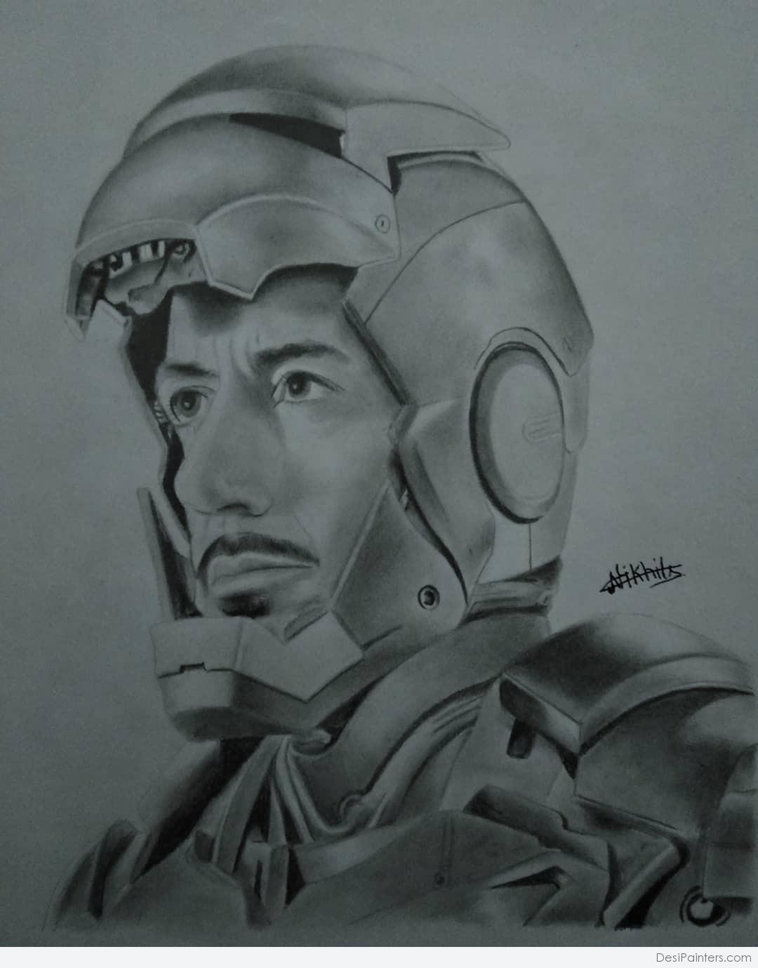 Iron man Drawing by William McKay - Fine Art America