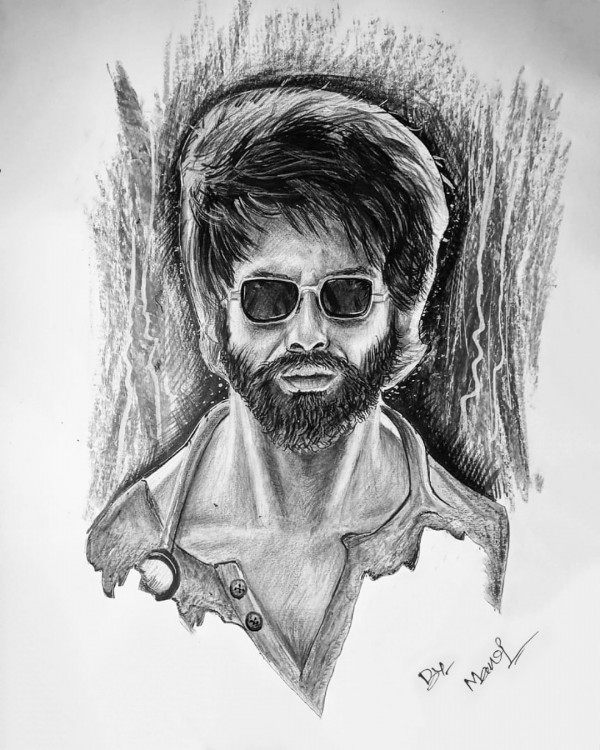 Fantastic Pencil Sketch Of Shahid Kapoor - DesiPainters.com