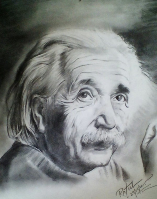 Perfect Pencil Sketch Of Albert Einstein - DesiPainters.com