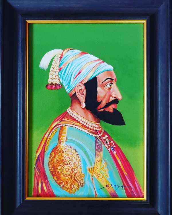 Great Acryl Painting Of Shivaji Maharaj - DesiPainters.com