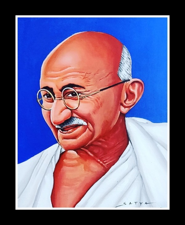 Brilliant Acryl Painting Of Mahatma Gandhi - DesiPainters.com