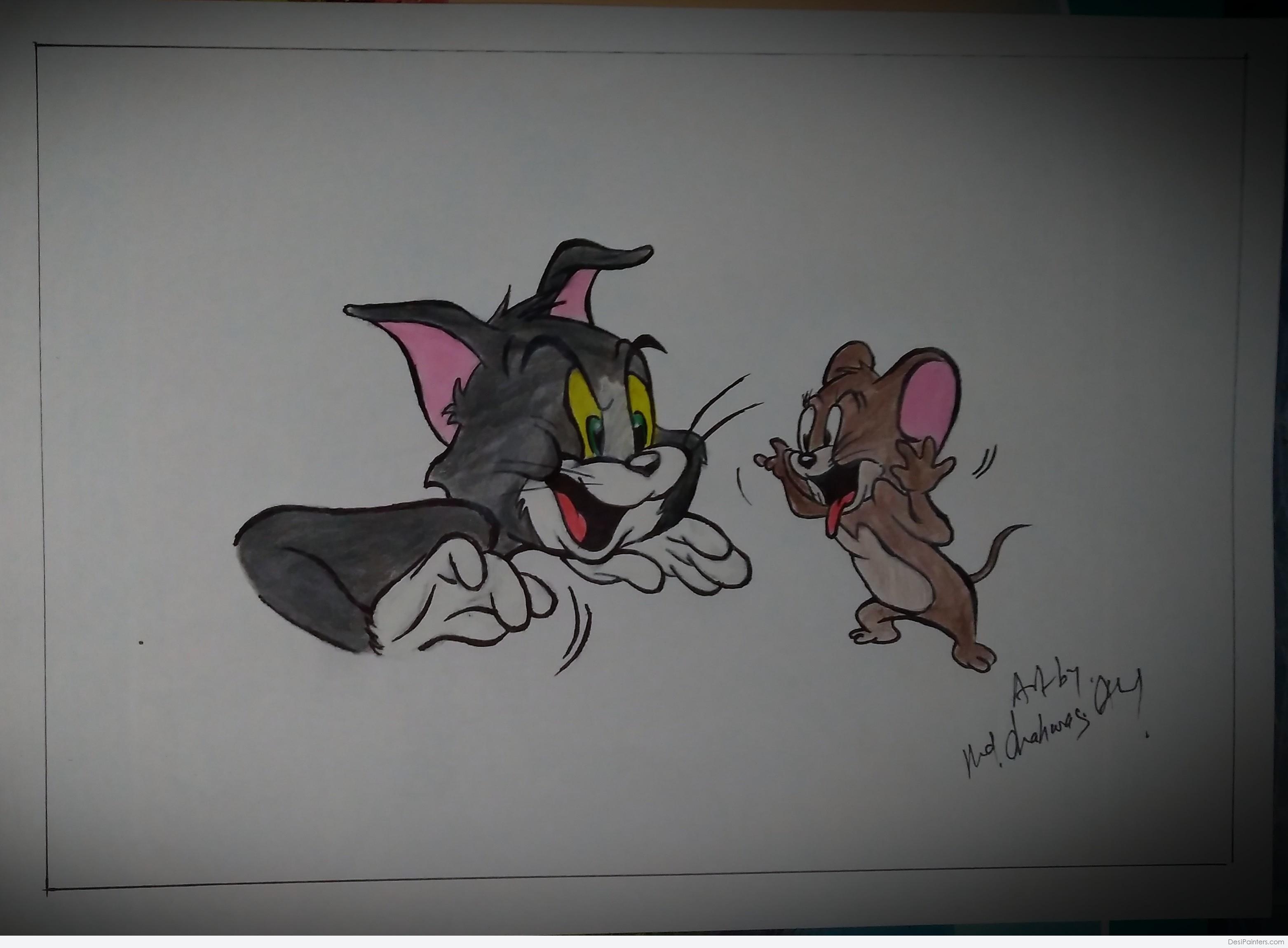 Tom and Jerry Animation Layout Pencil Drawing Tom the Cat - Etsy