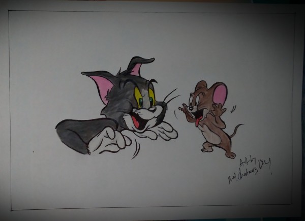 Perfect Pencil Color Art Of Tom And Jerry - DesiPainters.com