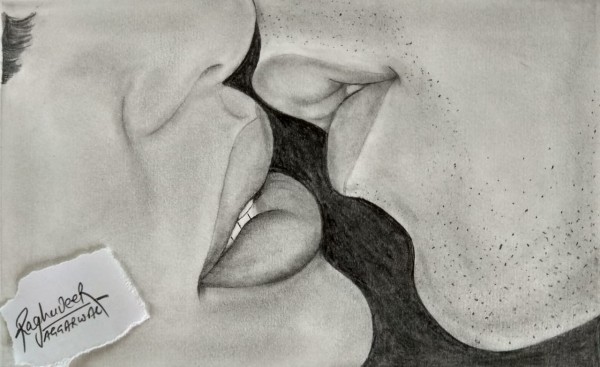 Beautiful Pencil Sketch Of Lips By Raghuveer Aggarwal - DesiPainters.com