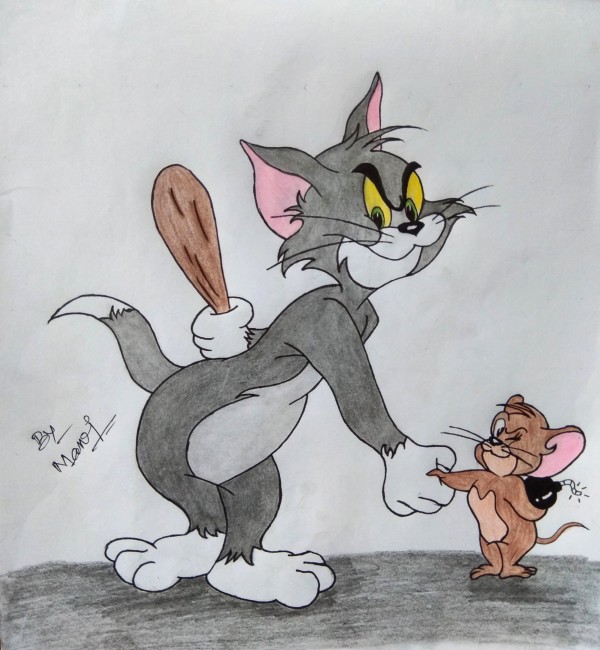 Perfect Pencil Color Art Of Tom And Jerry - DesiPainters.com