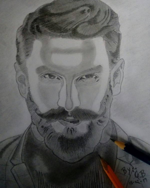 Pencil Sketch Of Ranveer Singh By Gaurav Baghel - DesiPainters.com