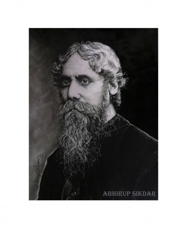 Great Pencil Sketch Of Rabindranath Tagore - DesiPainters.com