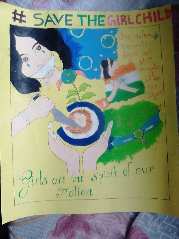 Save The Girl Child Art By Anugya - DesiPainters.com
