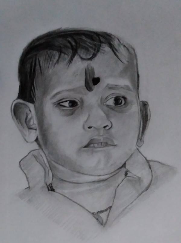 Wonderful Pencil Sketch Of Baby - DesiPainters.com