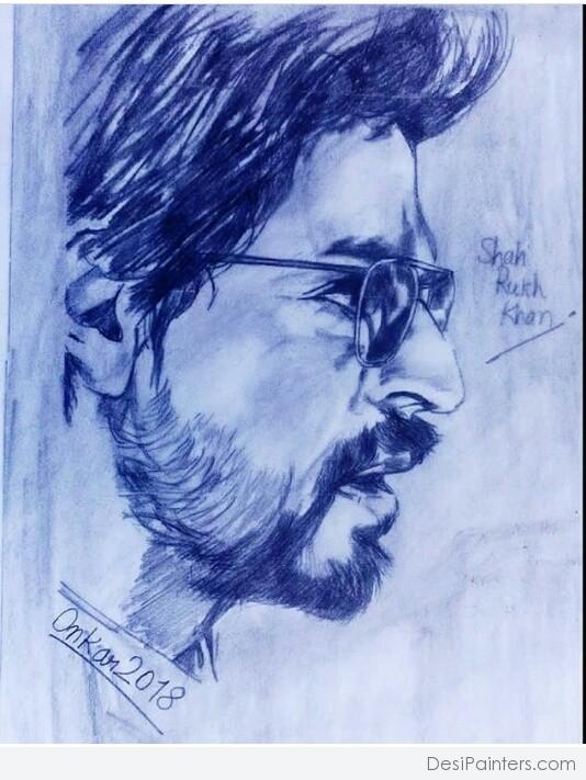 Amazing Pencil Sketch Of Shah Rukh Khan By Onkar gupta - DesiPainters.com