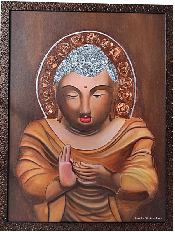 Beautiful Acryl Painting Of Lord Buddha - DesiPainters.com