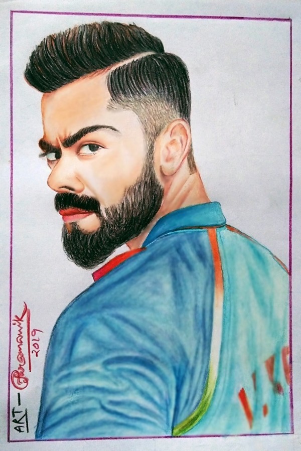 Fantastic Pencil Color Art Of Virat Kohli - DesiPainters.com