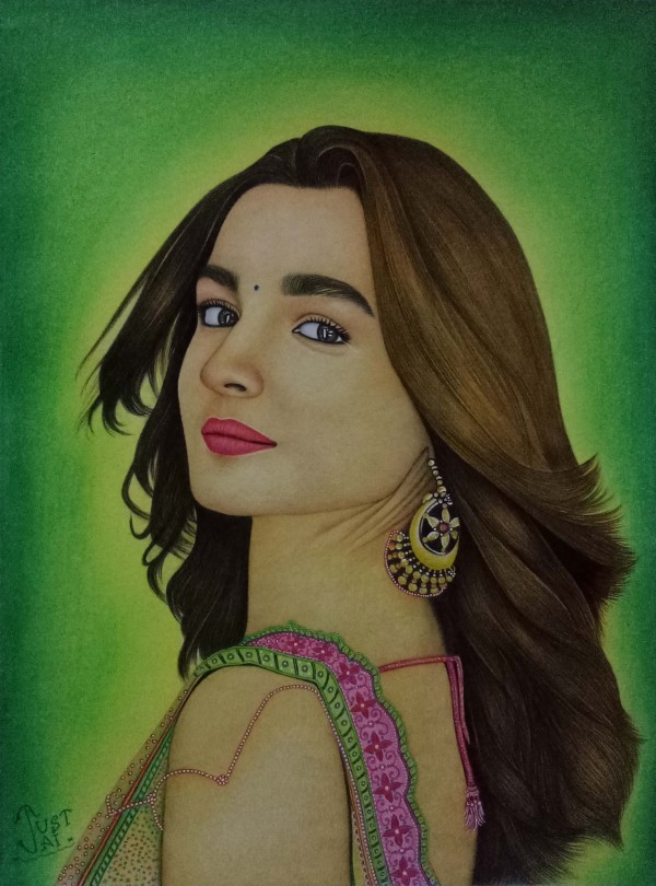 Beautiful Pencil Color Art Of Alia Bhatt - DesiPainters.com