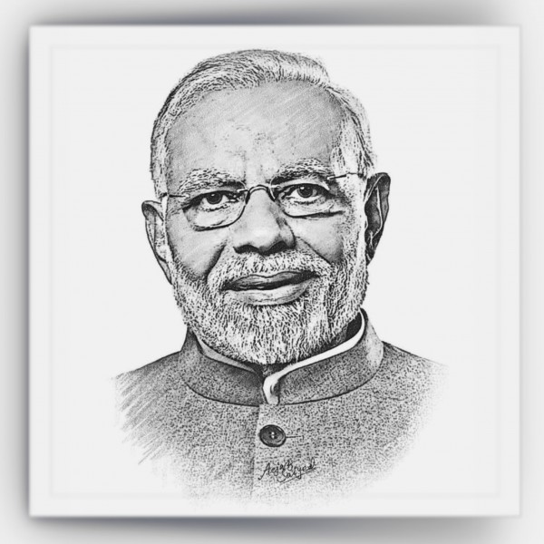Brilliant Digital Painting Of Prime Minister Narendra Modi - DesiPainters.com