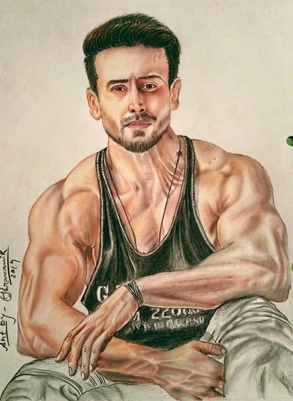 Great Pencil Color Art Of Tiger Shroff - DesiPainters.com