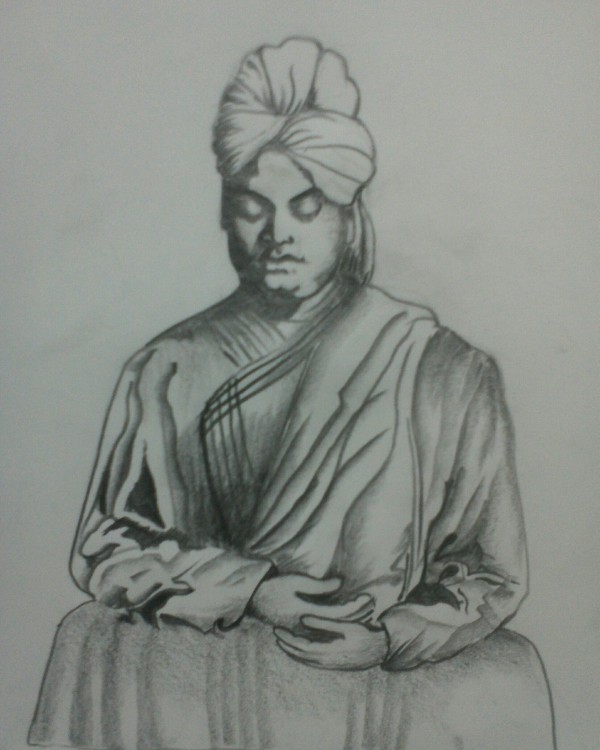 Amazing Pencil Sketch Of Swami Vivekananda - DesiPainters.com