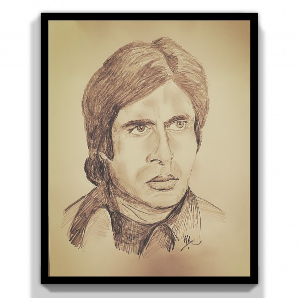 Great Pencil Sketch Of Amitabh Bachchan By Hemant Kuvar - DesiPainters.com