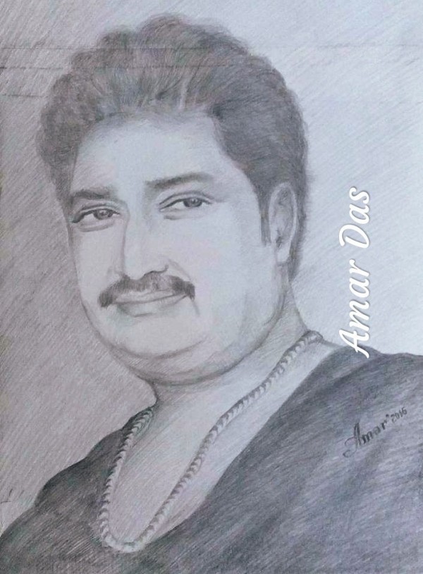Awesome Pencil Sketch Of Kumar Sanu - DesiPainters.com