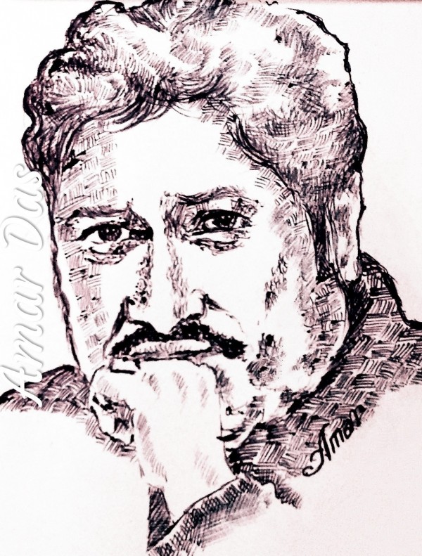 Great Pencil Sketch Of Kumar Singer - DesiPainters.com