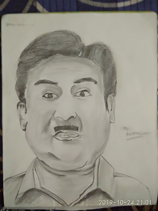 Wonderful Pencil Sketch Of Jethalal - DesiPainters.com