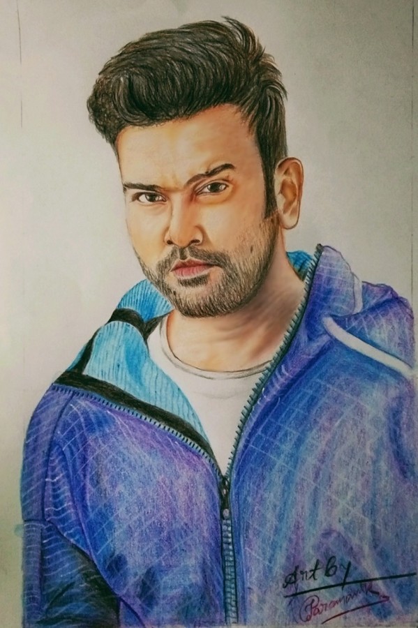 Wonderful Pencil Color Art Of Rohit Sharma - DesiPainters.com