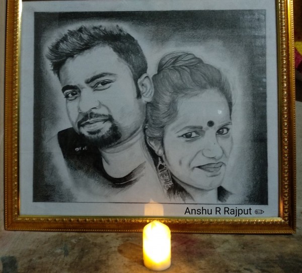 Self Sketching With My Sis By Anshu R Rajput - DesiPainters.com
