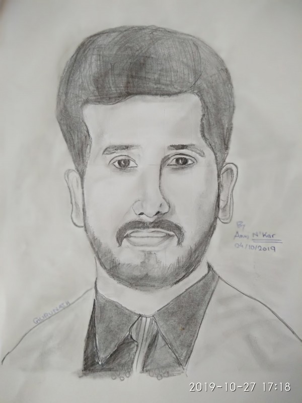 Pencil Sketch Of Abhijeet Kgandkekar (Gurunath) - DesiPainters.com