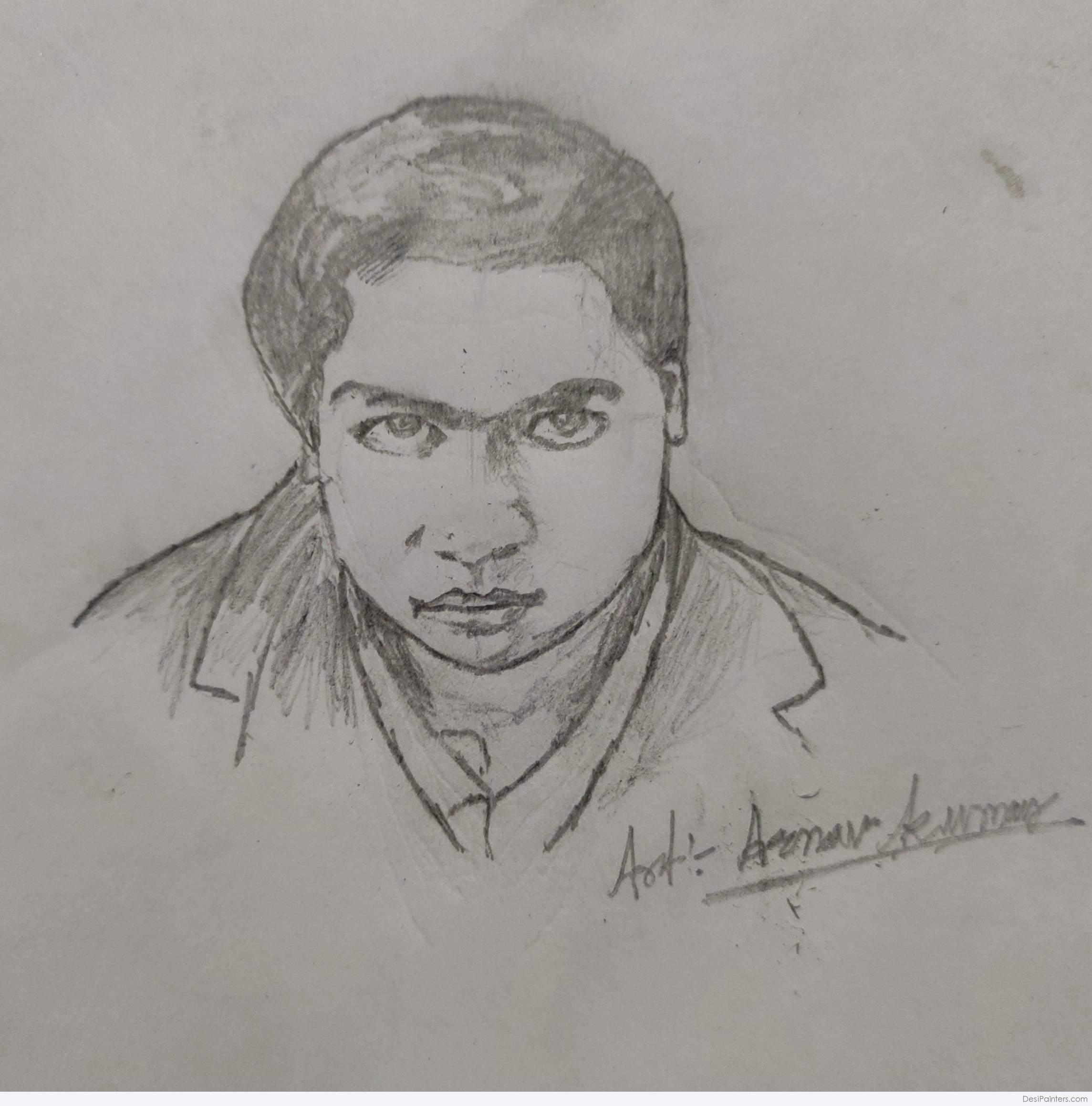 Srinivasa Ramanujan face drawing | Art sketches easy | Draw Srinivasa  Ramanujan | #artjanag - YouTube