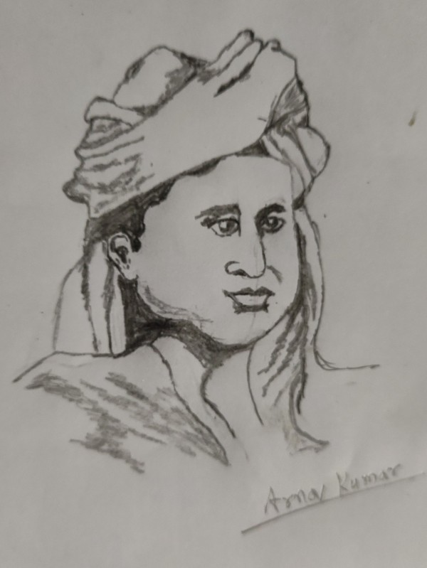 Amazing Pencil Sketch Of Swami Dayanand Saraswati - DesiPainters.com