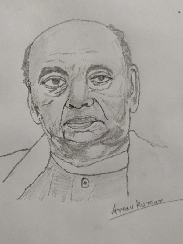 Pencil Sketch Of Sardar Vallabhbhai Patel - DesiPainters.com