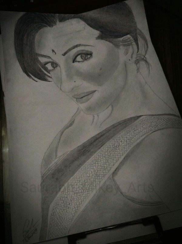 Pencil Sketch Of Ghulfam Kali Aka Falguni Rajani - DesiPainters.com