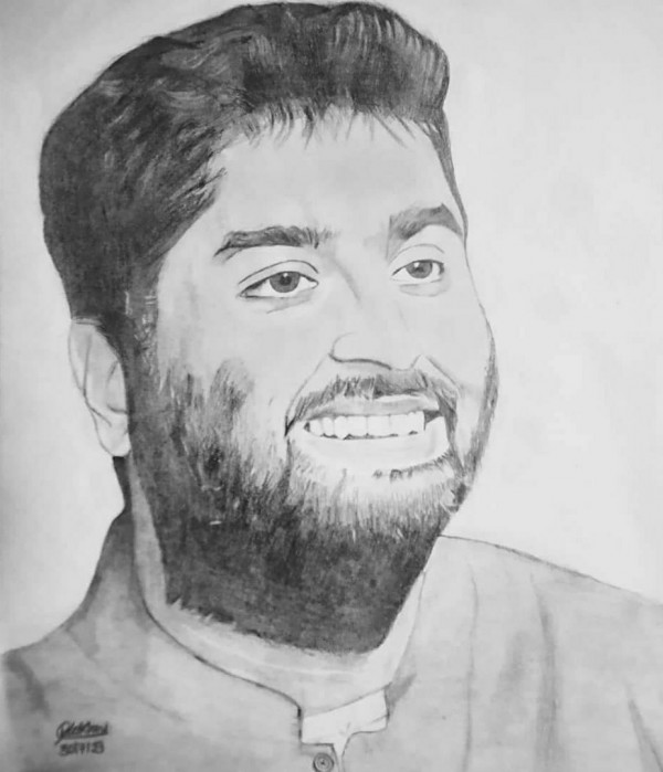 Wonderful Pencil Sketch Of Arijit Singh - DesiPainters.com