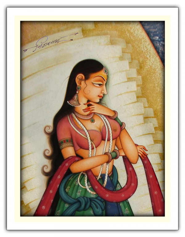 Amazing Tampera Painting Of Nayika By Vijay Naga - DesiPainters.com