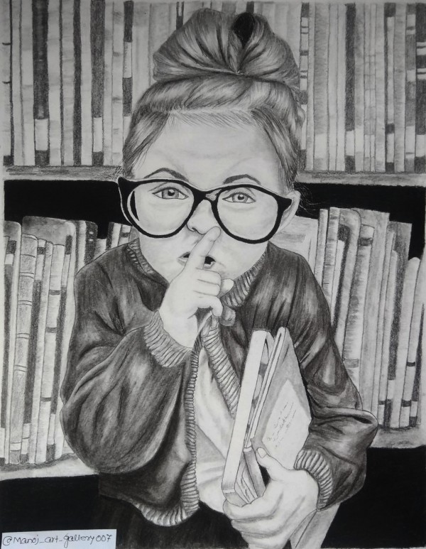 Perfect Pencil Sketch Of Little Girl - DesiPainters.com
