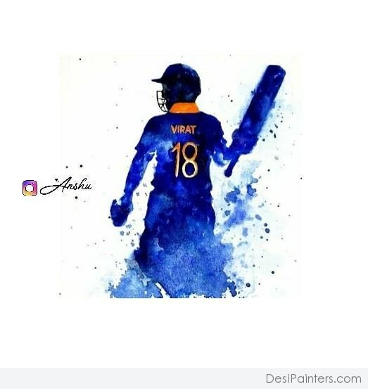 Fantastic Ink Painting Of Captain Virat Kohli - DesiPainters.com
