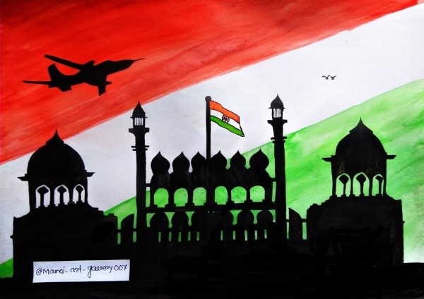 Beautiful Republic Day Art By Manoj Kumar Naik - DesiPainters.com