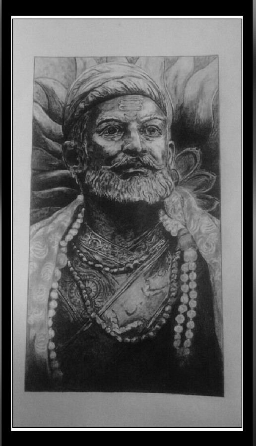 Great Pencil Sketch Of Chatrapati Shivaji Mahraj - DesiPainters.com